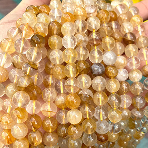 Vente en gros de brins de perles de guérisseur doré en cristal naturel utilisés pour le traitement du bracelet en cristal de guérisseur doré - Product Image 3