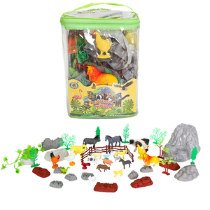 Borsa con cerniera per <span class=keywords><strong>bambini</strong></span> gioco da pavimento per interni giocattolo da <span class=keywords><strong>fattoria</strong></span> con figure di <span class=keywords><strong>animali</strong></span> set con tappetino - Product Image 1