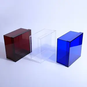 प्लास्टिक चौकोर घन कंटेनर लाल गोलियाँ भंडारण और छोटे आभूषण बॉक्स