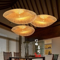 Luminaire suspendu en bambou panier Boho à une lumière éclairage suspendu tissé à la main pour îlot de cuisine évier ferme maison