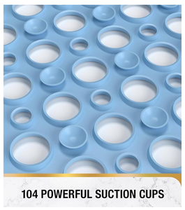 <span class=keywords><strong>Tapis</strong></span> <span class=keywords><strong>de</strong></span> bain <span class=keywords><strong>antidérapant</strong></span> en TPR 28x15 pouces Drainage efficace Ventouses Facile à nettoyer - Product Image 3