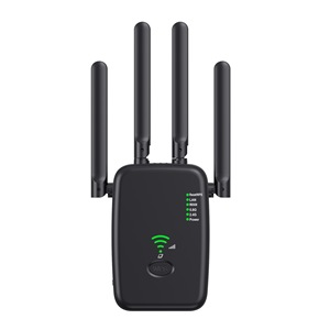 1200Mbps Dual-Band Wifi Extender Modem Functie Nieuwe Home Signaal Booster <span class=keywords><strong>4</strong></span> Externe Antennes Brede Dekking 2.4G/5G Wep Encryptie - Product Image 1
