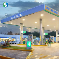 Toldo de Gasolinera con Iluminación LED y Logotipo de Marca Personalizado, Toldo de Aluminio para Estación de Servicio, Toldo Iluminado para Estación de Combustible