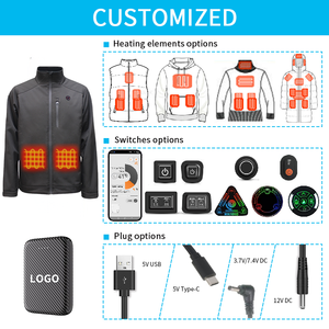 Áo khoác giữ nhiệt xe máy 5V, chống gió, bền, có đèn phản quang, điều khiển nhiệt độ, chất liệu lông cừu - Product Image 4