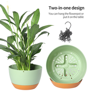 Ensemble de jardinières suspendues pour l'intérieur et l'<span class=keywords><strong>extérieur</strong></span>, décoration de jardin et de maison, panier à plantes avec trou de drainage, <span class=keywords><strong>pot</strong></span> <span class=keywords><strong>suspendu</strong></span> pour fleurs et plantes - Product Image 2