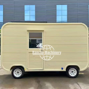 Carrito de camión de comida con acentos de madera de estilo clásico para un aspecto acogedor, carrito de comida, remolque de comida móvil - Product Image 1