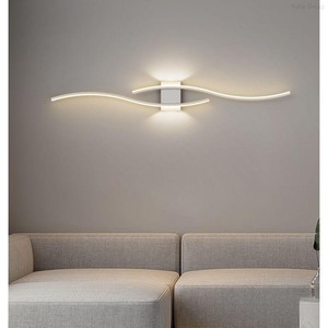 Lámpara de Pared LED Minimalista Nórdica Moderna, Ra95, Regulable, Blanco Cálido, Estructura de Aluminio Mate y Hierro, Apta para Dormitorio y Sala de Estar - Product Image 1