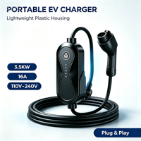 Tragbares EV-Ladegerät 3,5 7 KW Typ 2 IP65 Wasserdichte Elektroauto-Ladebox 18 Monate Garantie Direkt vom Hersteller für Zuhause und Reisen