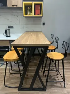 Kare masa ayakları Metal siyah endüstriyel yemek kahve çerçeve katı çelik masa ayakları DIY ofis mobilya desteği