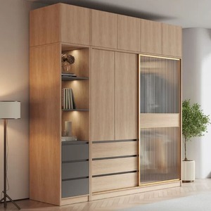 ตู้เสื้อผ้าไม้ขนาดใหญ่แบบปรับแต่งได้ ดีไซน์ทันสมัย ประตูบานเลื่อนกระจกนิรภัย สำหรับห้องนอน รุ่น Love Zone เฟอร์นิเจอร์สำหรับบ้าน - Product Image 4