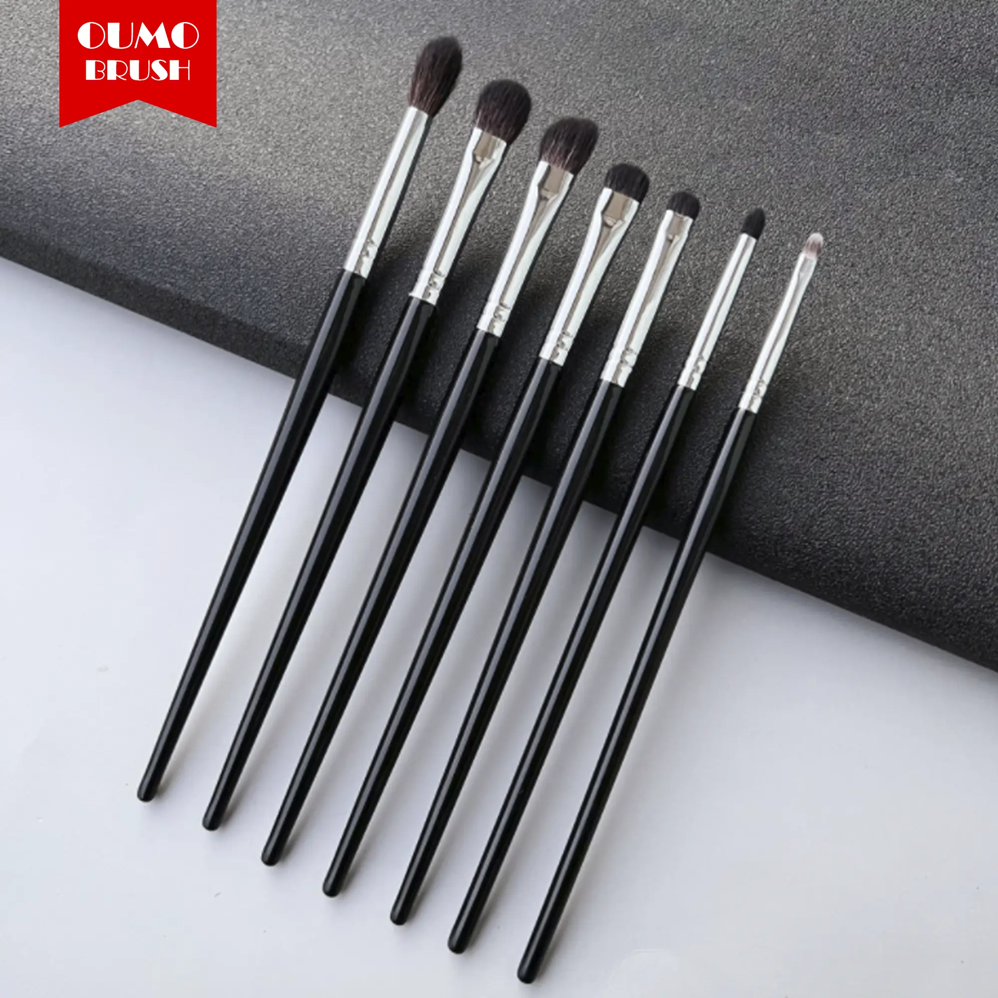 OUMO- hot sale professional beauty goat natural hair 7pcs eye shadow makeup brush sets tresluces brush eye brush set