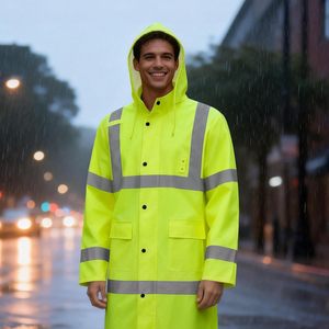 Impermeable Largo Integrado para Hombre y Mujer, Engrosado y Alargado, Tipo Poncho para Senderismo y Camping al Aire Libre - Product Image 1