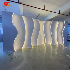 SMOOTH High Quality Wedding Stage PVC Backdrop <b>White</b> Walkway Arch Backdrop <b>Panel</b> With LED Light - Product Image 2