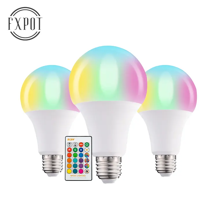 FXPOT Smart Led Light 15W RGB lampadine telecomando IR E27 16 lampada RGBW che cambia colore lampadina intelligente a Led In magazzino