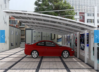 Cochera Moderna de Aluminio con Techo de Policarbonato Impermeable para Protección de Vehículos al Aire Libre