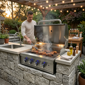 Cocina Exterior de Lujo Personalizada de Fábrica, Juego Completo con Parrilla de Gas y Encimera de <span class=keywords><strong>Granito</strong></span>, GLP/GN - Product Image 5