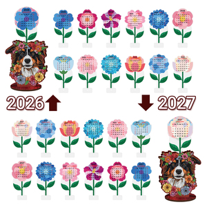 2026 DIY Handmade Art Calendar Desk Organizer 17cm x 14.5cm x 10.5cm Colorful Mandala Design For Home Office Decor - Product Image 2