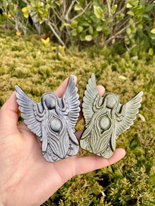 Sculpture d'ange en obsidienne, cristal d'énergie naturel poli, pour la décoration de la maison et du bureau, guérison Reiki, équilibre des chakras, cadeau - Product Image 2