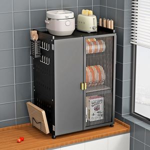 Étagère à vaisselle moderne en métal multi-niveaux grande capacité avec design gain de place pour le rangement des assiettes et des bols - Product Image 1
