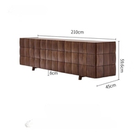 Nordisches Sideboard aus schwarzem Walnussholz, TV-Schrank, komplett aus Massivholz, minimalistisch, für kleine Wohnzimmer, Aufbewahrung, kreativer Hochschrank, anpassbar