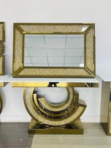 Table <span class=keywords><strong>console</strong></span> <span class=keywords><strong>extensible</strong></span> de <span class=keywords><strong>luxe</strong></span> moderne avec plateau en verre pour la maison, le bureau, l'hôtel, la chambre ou le couloir - Product Image 5