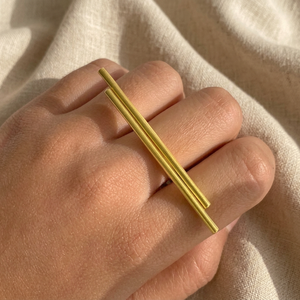 Anillo de Latón Vintage a la Moda, Chapado en Oro de 18K, Liso, Unisex, Estilo Geométrico de Alas, Sin Piedras, para Regalo - Product Image 4