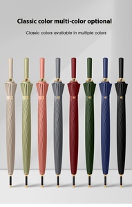 <span class=keywords><strong>Parapluie</strong></span> de golf moderne semi-<span class=keywords><strong>automatique</strong></span> personnalisé avec logo, coupe-vent, pour hommes et femmes, 24 baleines, poignée en cuir, couleur unie, <span class=keywords><strong>parapluie</strong></span> droit - Product Image 4