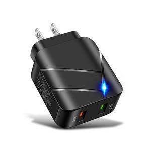 Cargador de Viaje LED con 2 Puertos USB de Carga Rápida QC3.0 para Tablet y Teléfono Inteligente, Adaptador de Pared Dual con Enchufe EU/US, Cargador de Teléfono con 2 USB - Product Image 1