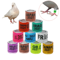 Bandes de couleurs mélangées Bague de pied d'oiseau Espèces Identifier les anneaux d'entraînement Anneau de pied de pigeon numérique de 8mm