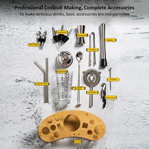 Ensemble de shakers à cocktail en acier inoxydable un ensemble complet d'outils de mélange de cocktails de bar pour un usage domestique - Product Image 5