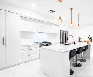 Ensemble d'armoires de cuisine modulaires modernes en bois à finition brillante personnalisée pour appartement, villa, hôpital et centre commercial - Product Image 4