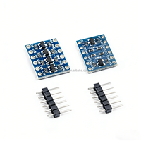 Módulo de Interfaz Bidireccional de 4 Canales, Conversor de Nivel Lógico I2C 3.3V-5V, Placa de Desarrollo 28800bps 15x13mm para