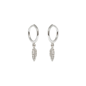 Pendientes de Plata de Ley S925 ROXI con Colgante de Pluma, Pendientes de Aro de Oro de 18K - Product Image 2