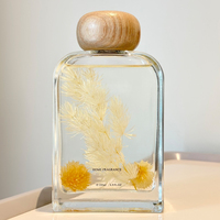 Bouteille en verre de diffuseur de mode de parfum à la maison bouteille de diffuseur de parfum de roseau de parfum de diffuseur de parfum fruité avec le bouchon à vis