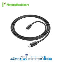Mesin Ekstrusi Kabel Data USB Mobile untuk Produksi Kabel Elektronik, Lapisan PVC TPE TPU, Kontrol PLC, Presisi Tinggi