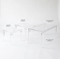 Acryl Transparenter Rechteckiger Esstisch für 4 Personen Montage Erforderlich Modernes Schlichtes Design für Gewerbliche Nutzung