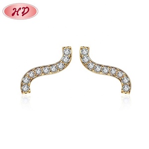 Ladies Fashion <b>Jewelry</b> <b>Wholesale</b> Earrings Women Minimalist <b>Non</b> <b>Tarnish</b> 18k Gold Micro Paved Cubic Zirconia Earrings Stud Earring - Product Image 3