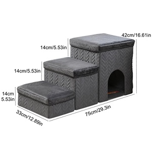 Pet Stairs Luxury With Cat House 3 Step <b>Dog</b> Ramp Climbing Steps for High <b>Bed</b> Wholesale Factory Vendor Bulk - Product Image 4