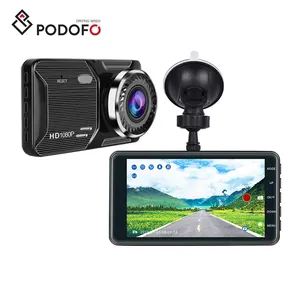 Podofo 4.0 "Dash Cam Full HD 1080P Enregistreur de conduite à double objectif Vue avant et arrière Caméra DVR de voiture Vision nocturne avec caméra