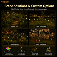 Guirlande lumineuse LED de jardin d'extérieur romantique, blanc chaud, tête mobile, luciole, piquet, décoration de Noël, noir élégant, Noël