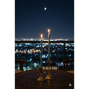 <b>Blue</b> Floral Taper <b>Candles</b> Elegant Valentine's Day & Christmas Home Dcor Votive <b>Candle</b> Set (Set of 2) - Product Image 1