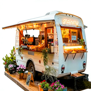 Carrito de Comida Móvil Clásico Retro Diseñado para Venta Ambulante, Estilo Vintage para Puesto de Mercado Nocturno, Jugos, Snacks y Comida Frita - Product Image 3