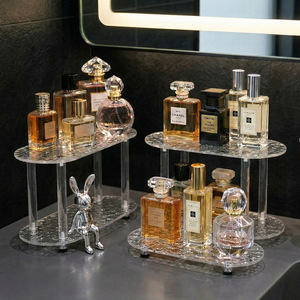Acrylic Double Layer Storage Rack For Cosmetic Bathroom <b>Desktop</b> Organizer Makeup Display <b>Shelf</b> Personal Care Products - Product Image 2