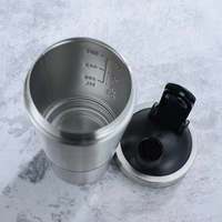 Bouteille de shaker à protéines en acier inoxydable avec logo personnalisé, compartiment pour boule mélangeuse, anti-fuite, sans BPA, 600 ml, pour la salle de sport et la remise en forme