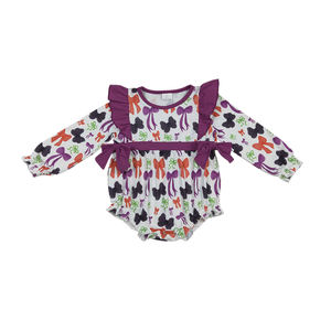 RTS PAS DE quantité minimale de commande Enfants Fille Halloween Arc À Manches Longues Barboteuse En Gros Enfants Vêtements - Product Image 1