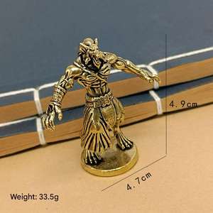 Estatuilla de hombre lobo de latón Vintage, escultura de monstruo Retro, adorno decorativo de escritorio, estatua de latón creativa, modelo artesanal coleccionable - Product Image 4