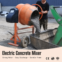 Bétonnière électrique portable mini, mélangeur de ciment et de mortier mobile avec roues