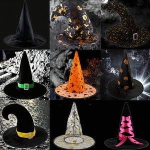 Nuovi Arrivi: Cappelli da Strega e Mago per Adulti e Bambini, Accessori per Costumi di Halloween, Decorazioni per Feste in Poliestere - Product Image 2