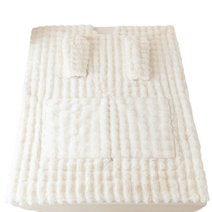 Novo inverno resistente multi-purpose coelho cashmere pijama dobrável wearable cama cobertor coelho cabelo lance travesseiro - Product Image 6