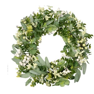 Seven Luo Eucalyptus Artificial Berry <b>Wreath</b> 18 In Plastic Home Decor <b>Door</b> Hanging <b>Easter</b> Decoration - Product Image 5